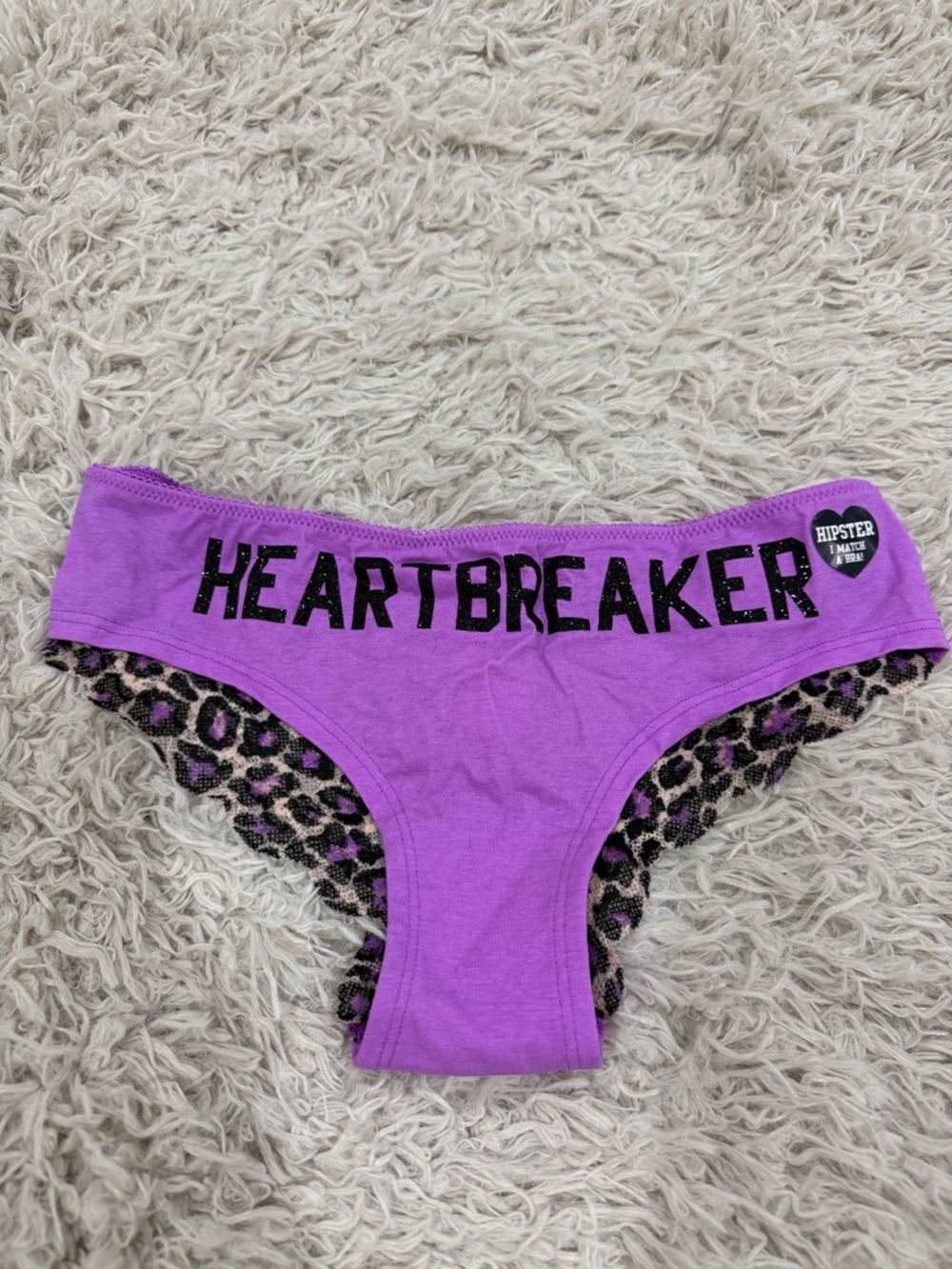 NWT VTG Rare Y2K Victoria's Secret PINK Lace Back Low Rise Hipster Purple Small